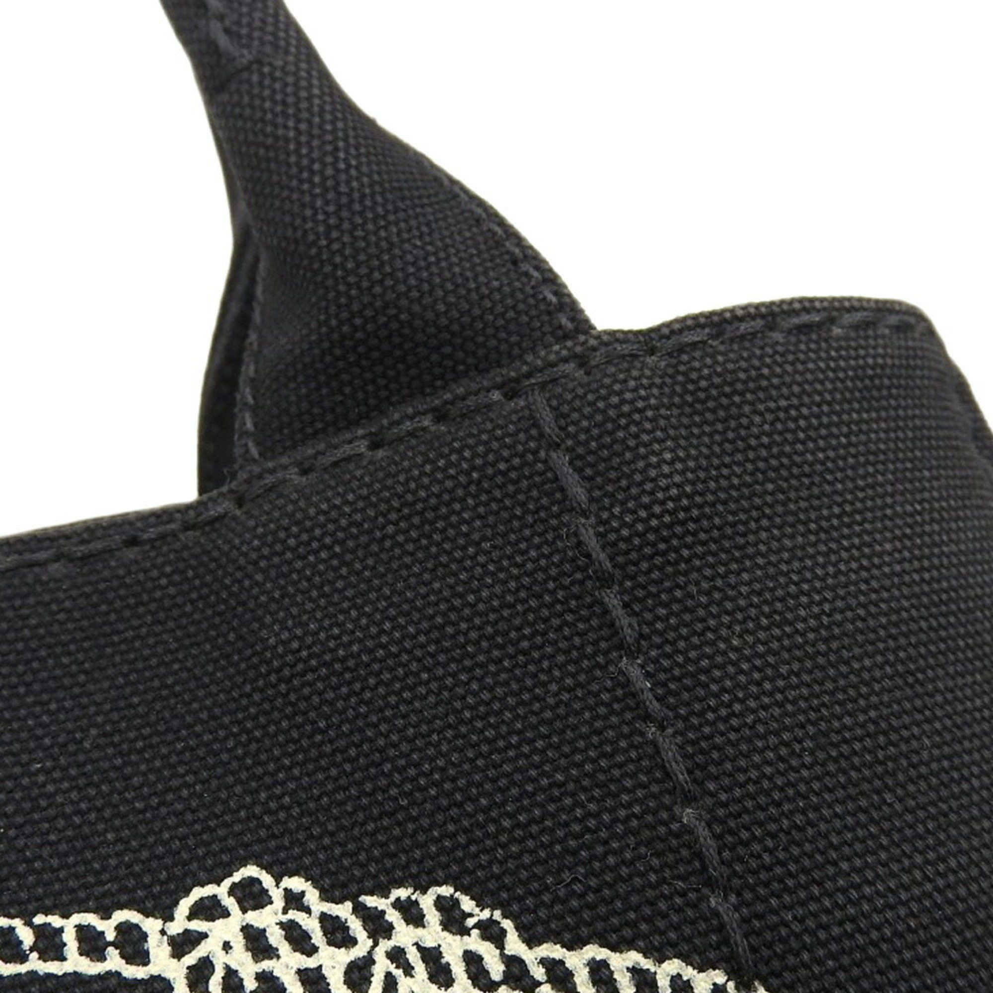 Prada PRADA Canapa Tote 1BG439 Bag Handbag Canvas Black Medium Stripe Size ONE SIZE - 5 Thumbnail