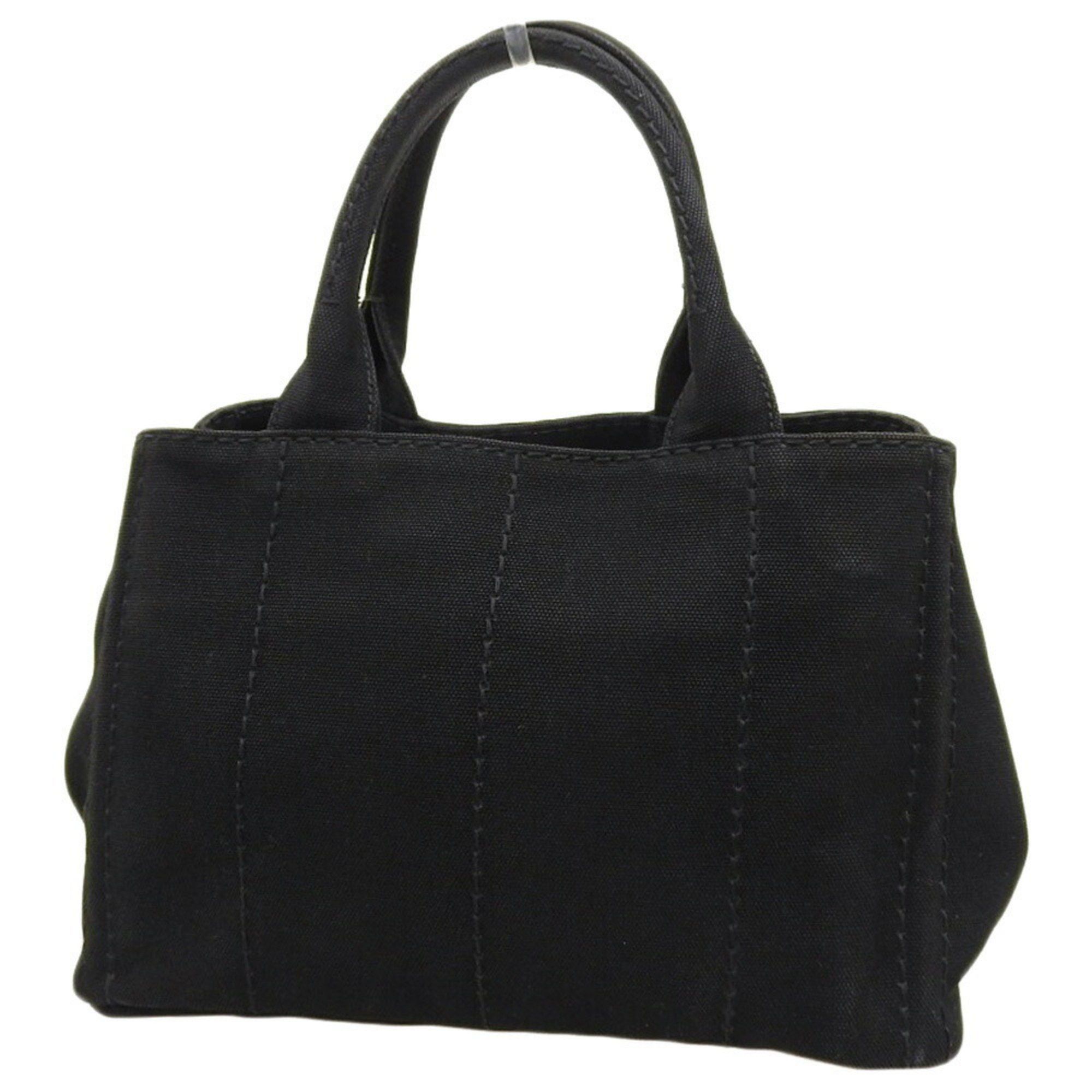 Prada PRADA Canapa Tote 1BG439 Bag Handbag Canvas Black Medium Stripe Size ONE SIZE - 2 Thumbnail