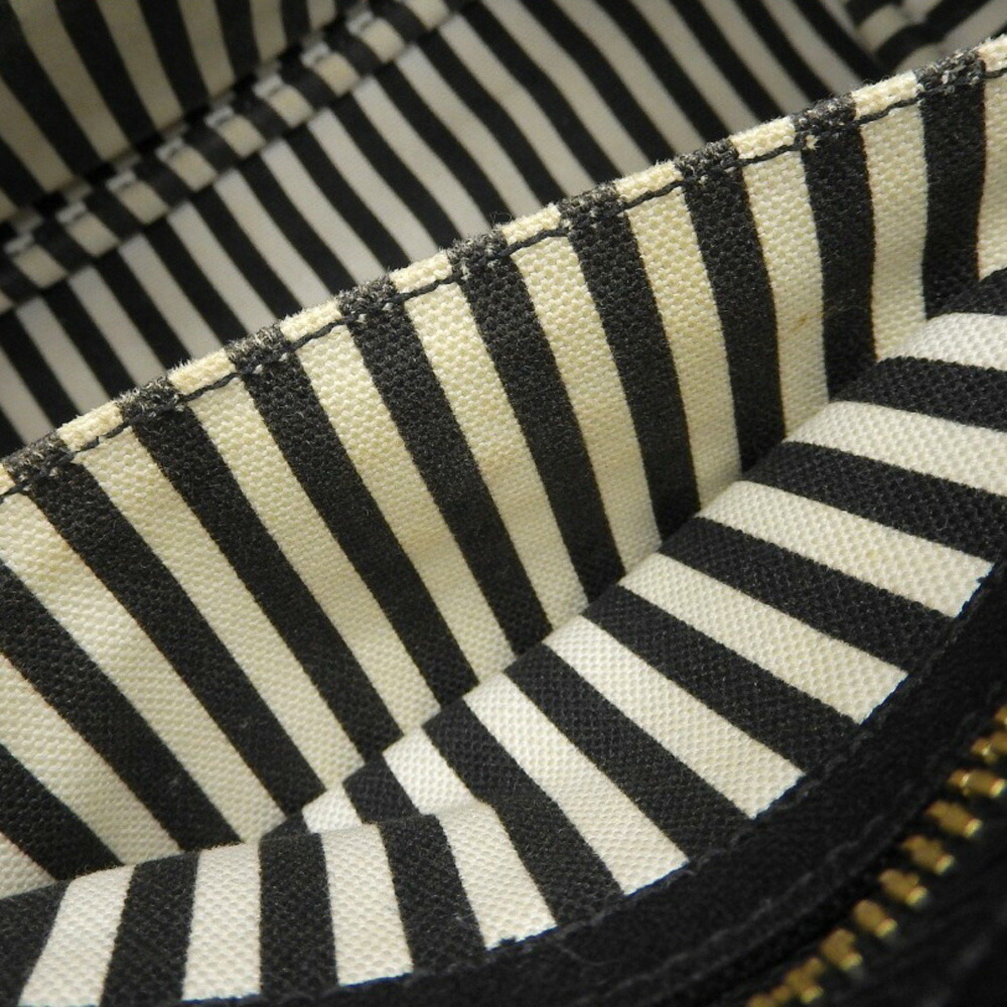 Prada PRADA Canapa Tote 1BG439 Bag Handbag Canvas Black Medium Stripe Size ONE SIZE - 7 Thumbnail