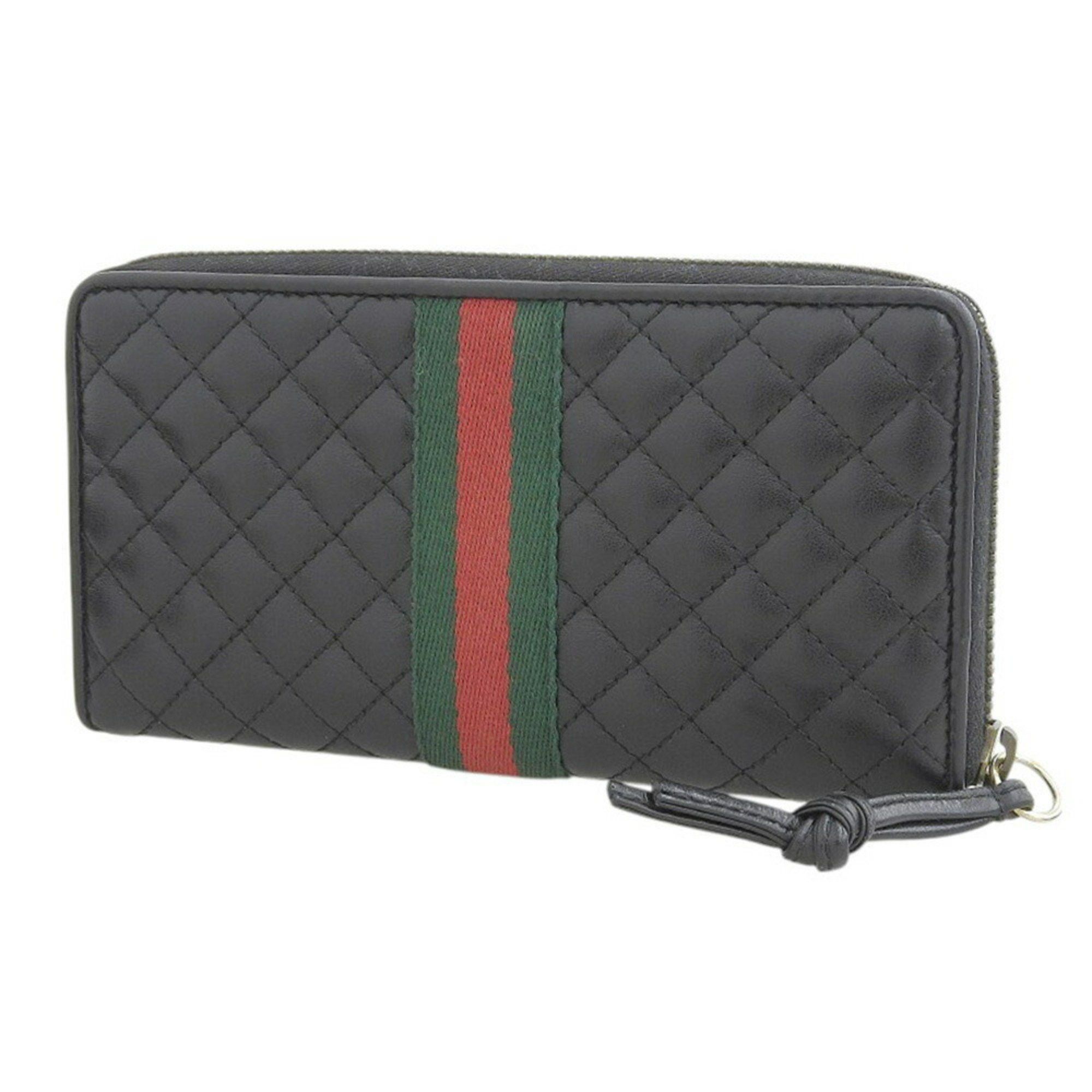 Gucci GUCCI Ophidia GG Marmont Sherry Line Quilted 536450 2149 Long Wallet Leather Black Size ONE SIZE - 2 Thumbnail