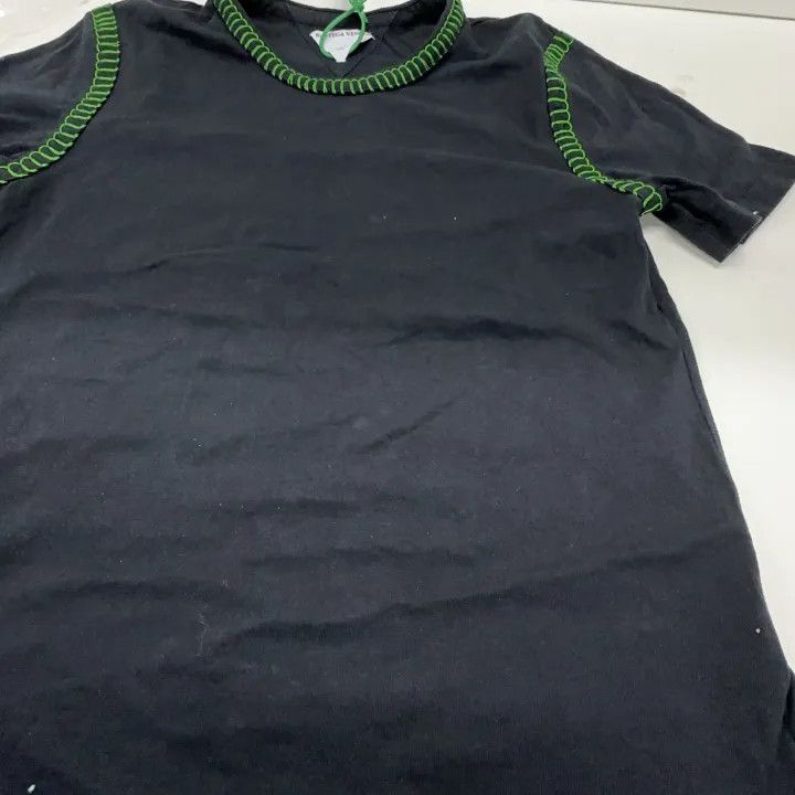 Bottega Veneta Bottega Veneta Black Pullover T-Shirt with Green Details Size S / US 4 / IT 40 - 7 Thumbnail