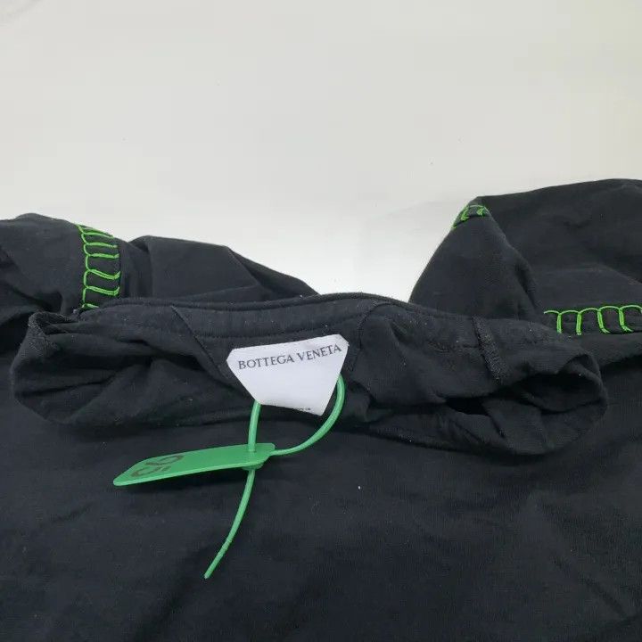 Bottega Veneta Bottega Veneta Black Pullover T-Shirt with Green Details Size S / US 4 / IT 40 - 6 Thumbnail