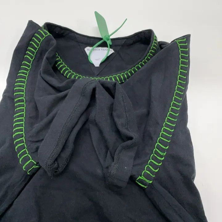 Bottega Veneta Bottega Veneta Black Pullover T-Shirt with Green Details Size S / US 4 / IT 40 - 9 Thumbnail