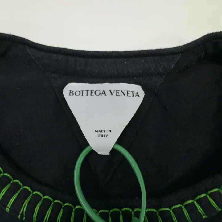 Bottega Veneta Bottega Veneta Black Pullover T-Shirt with Green Details Size S / US 4 / IT 40 - 4 Thumbnail
