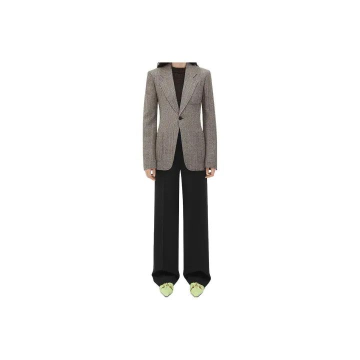Bottega Veneta Bottega Veneta Brown Slim-Fit V-Neck Blazer Size S / US 4 / IT 40 - 2 Thumbnail