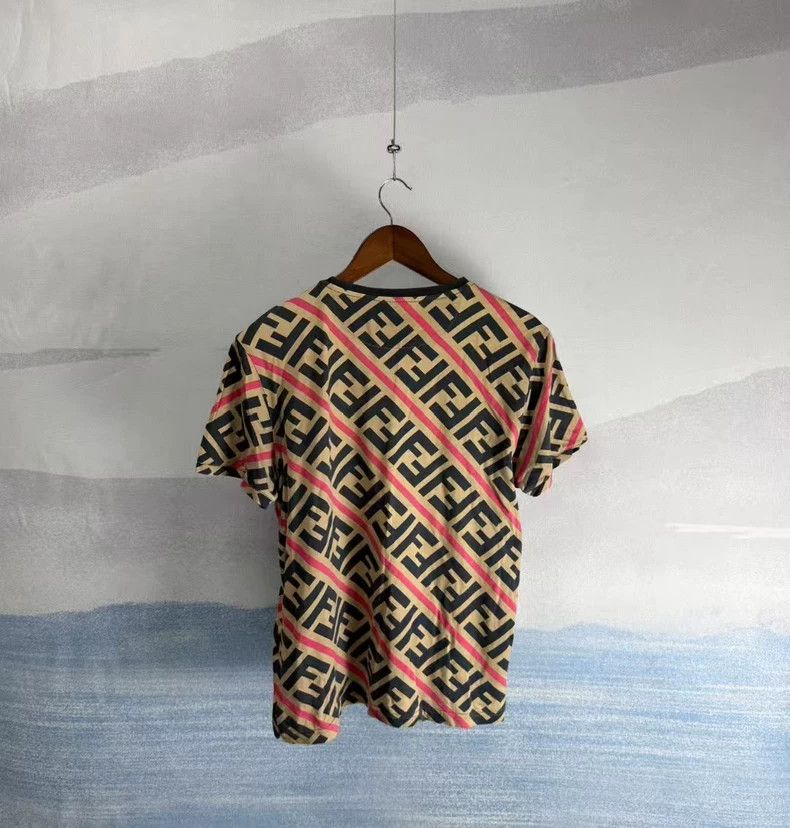 Fendi fendi brown striped short sleeve t-shirt Size US L / EU 52-54 / 3 - 3 Thumbnail