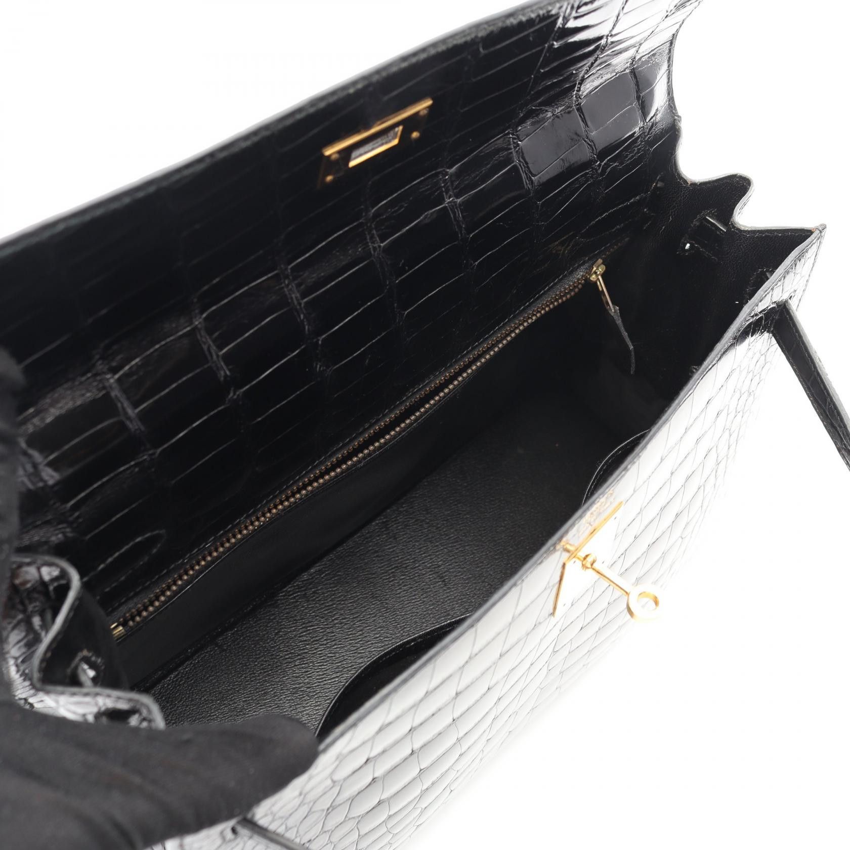 Hermes Hermes Hermes Kelly 32 Alligator Handbag Leather Handbag Stamp V (1992) Size ONE SIZE - 3 Thumbnail
