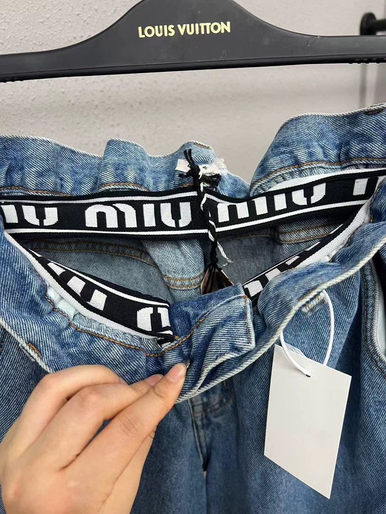 Miu Miu Miumiu Flower Waist Denim Pants Size 27 Size US 27 - 4 Thumbnail