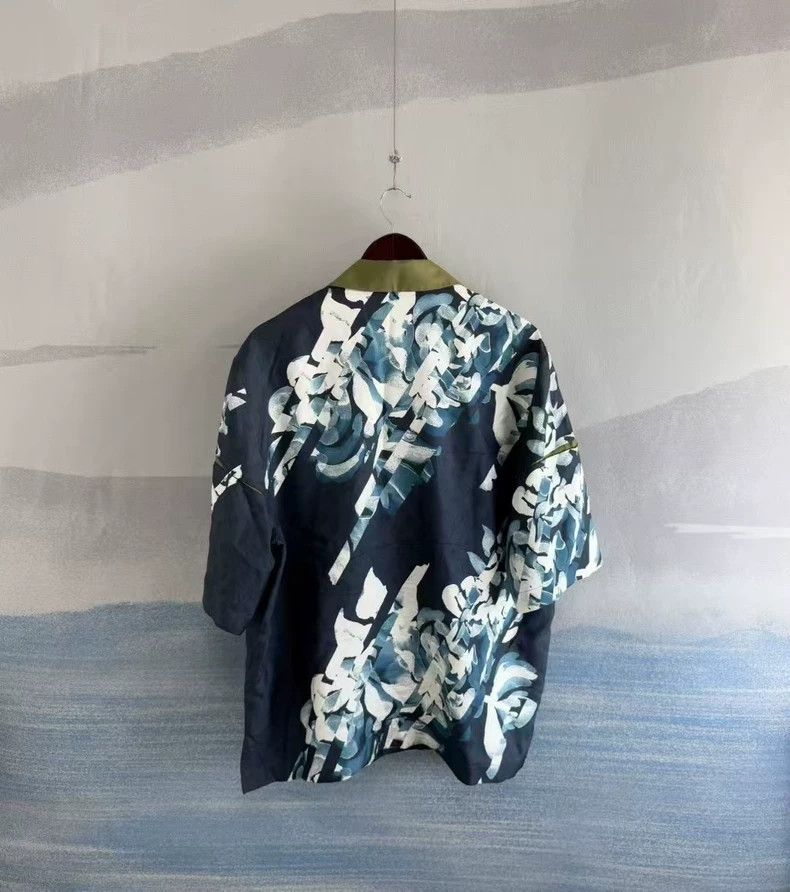 louis vuitton silk floral short sleeve shirt