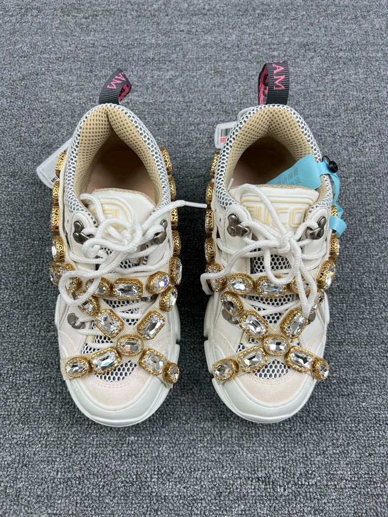 Gucci gucci embellished sneaker with crystals Size US 5.5 / EU 38 - 3 Thumbnail