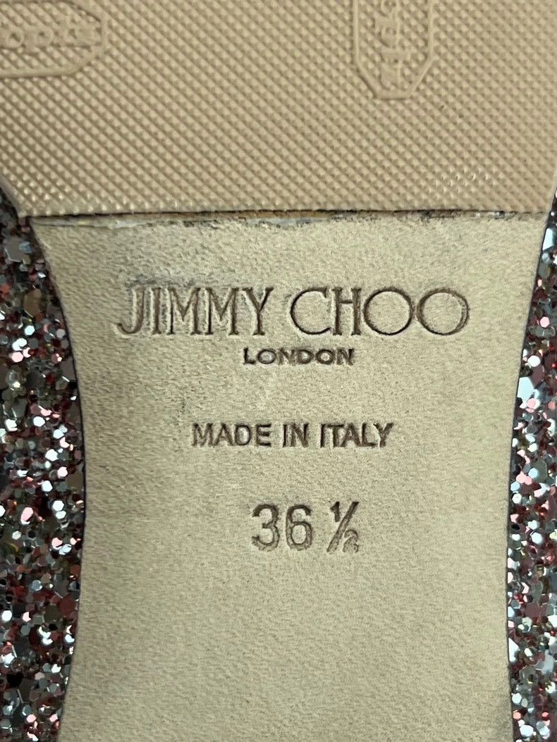 Jimmy Choo glitter flat shoes with pink ribbon Size US 6.5 / EU 39-40 - 6 Thumbnail