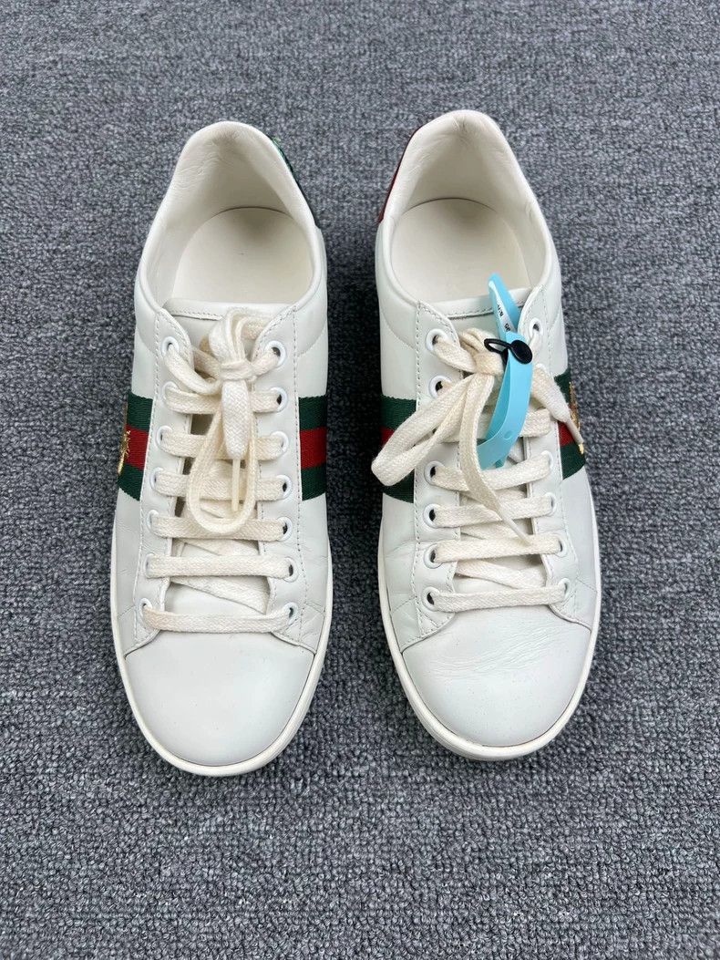 Gucci Gucci Classic White Sneakers with Bee Embroidery Size US 6.5 / EU 39-40 - 3 Thumbnail