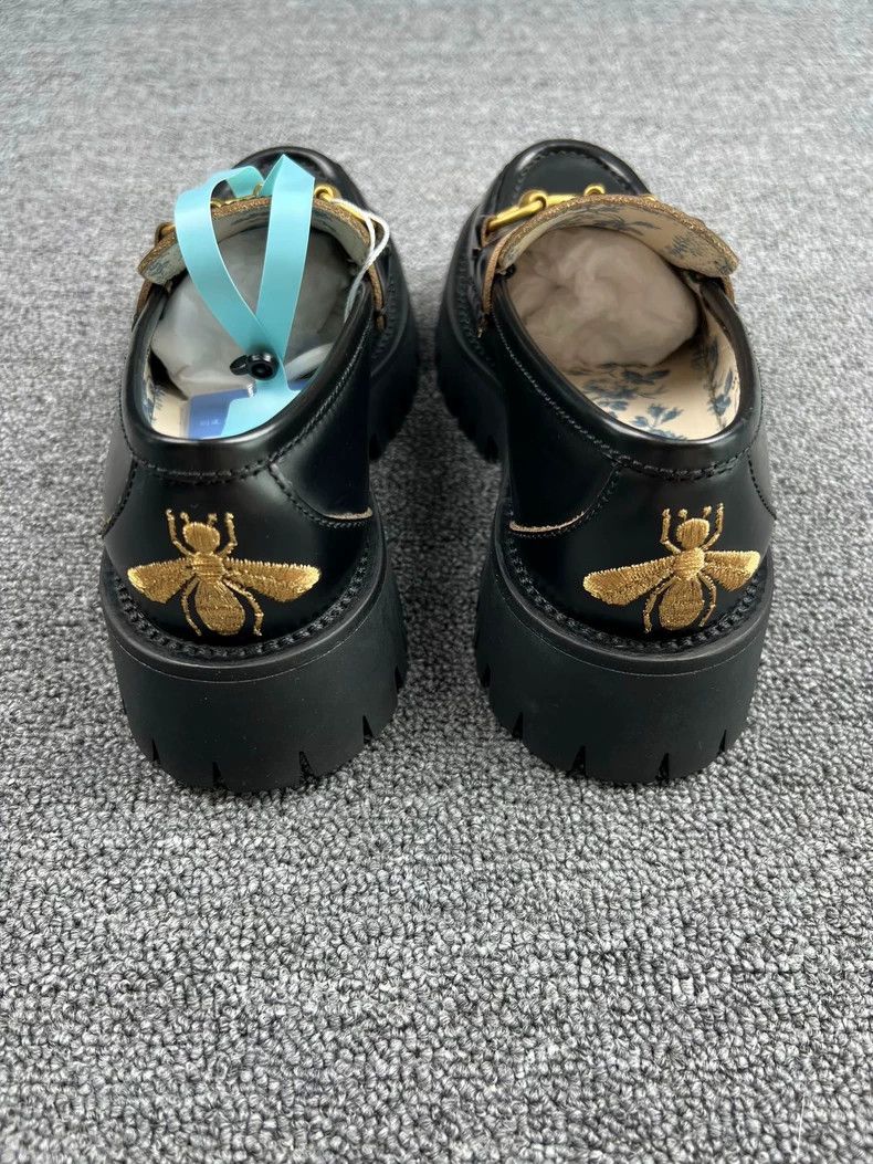 Gucci gucci black leather horsebit loafers with bee Size US 5 / EU 37 - 4 Thumbnail