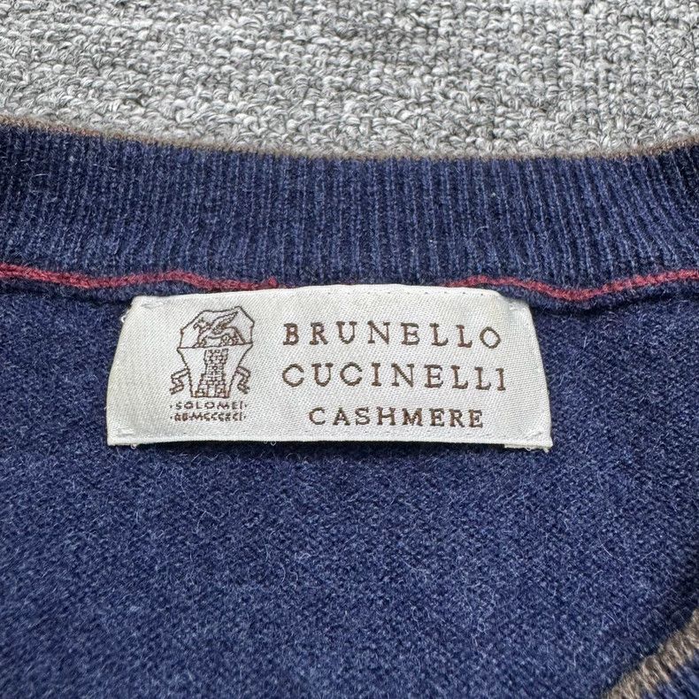 Brunello Cucinelli navy wool pullover sweater by brunello cucinelli Size US L / EU 52-54 / 3 - 3 Thumbnail