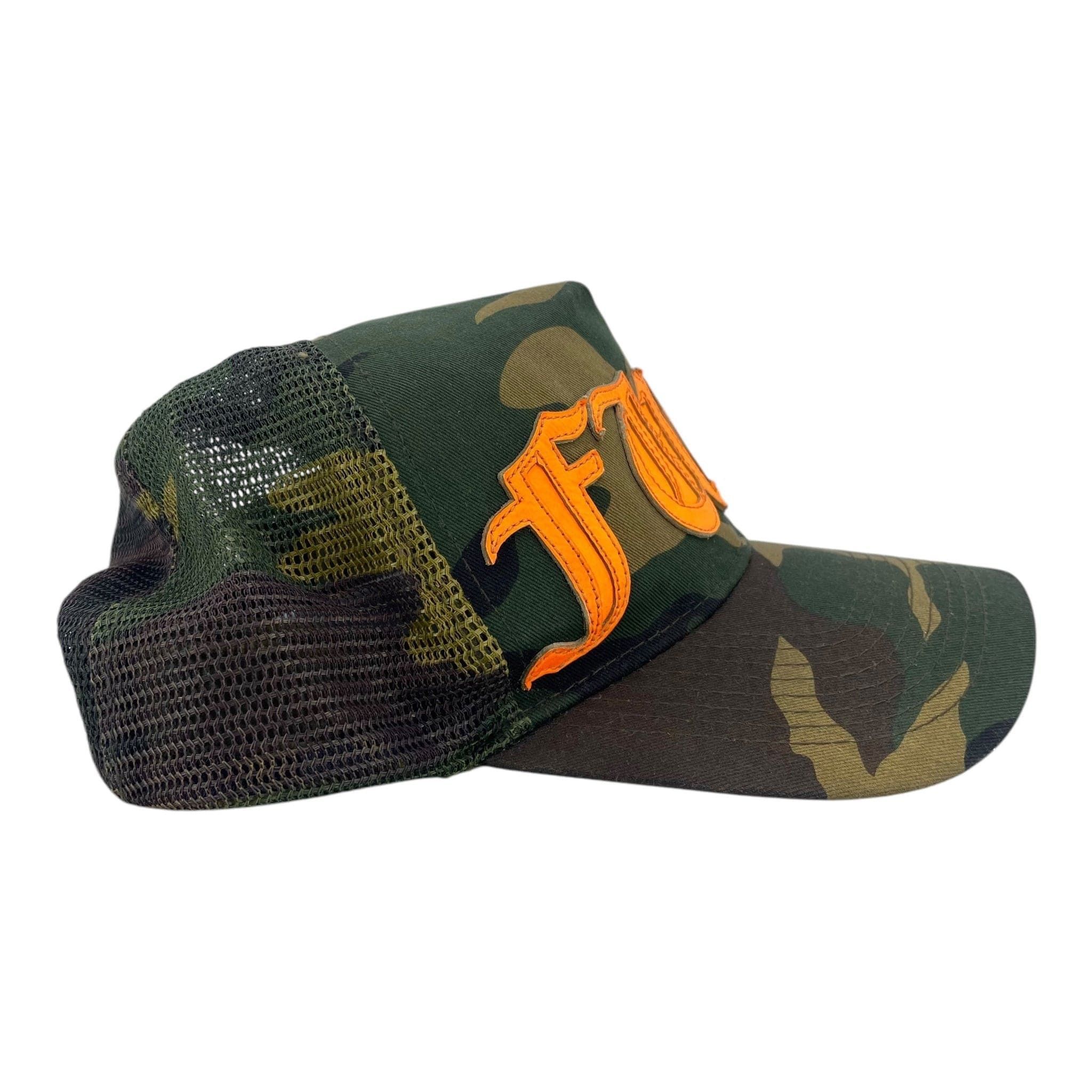 Chrome Hearts Vintage Fuck Patch Camo Orange Trucker Size ONE SIZE - 3 Thumbnail
