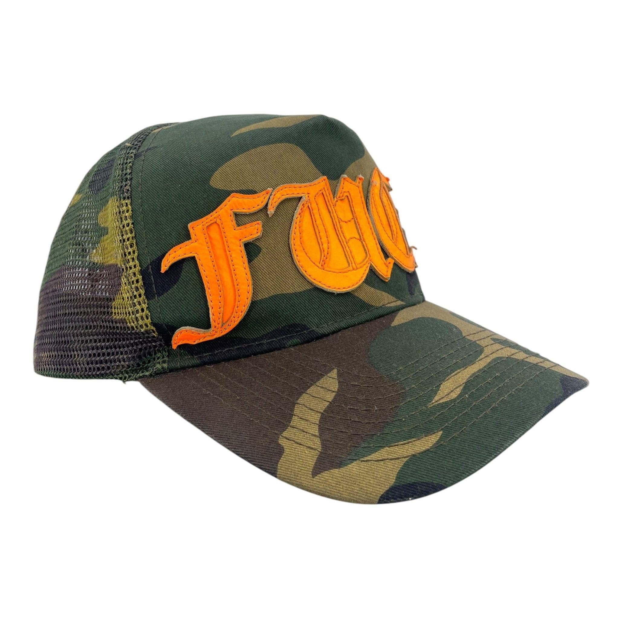 Chrome Hearts Vintage Fuck Patch Camo Orange Trucker Size ONE SIZE - 2 Thumbnail
