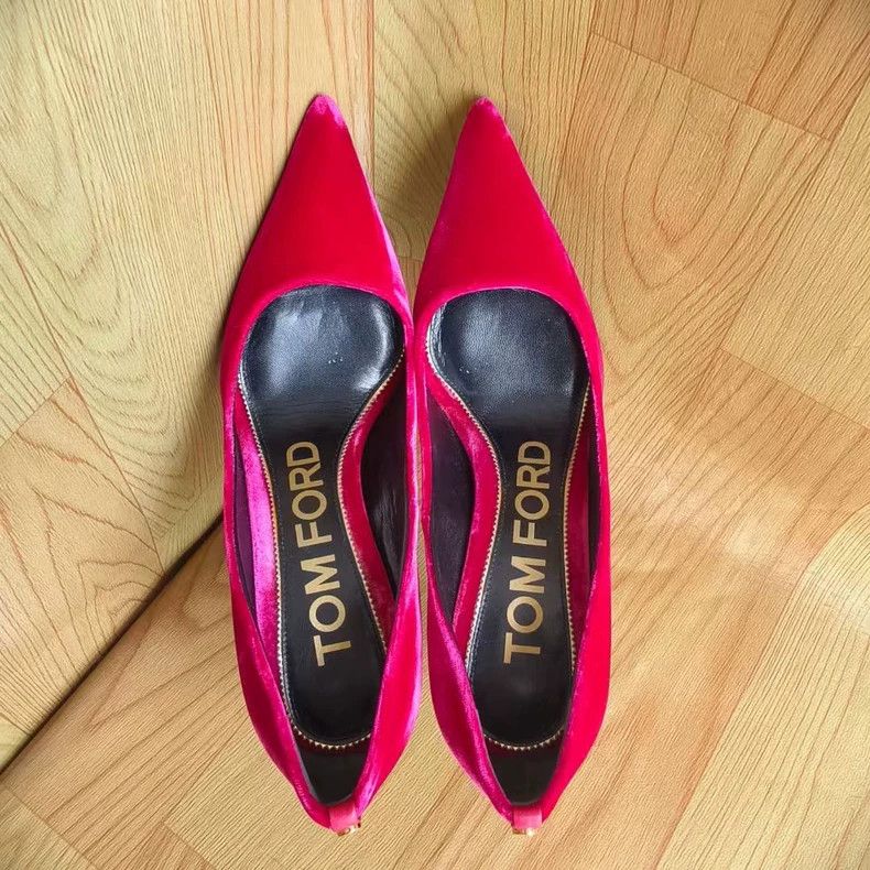 Tom Ford tom ford red velvet high heel shoes Size US 7.5 / EU 40-41 - 6 Thumbnail