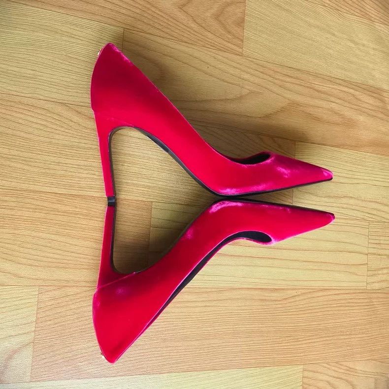 Tom Ford tom ford red velvet high heel shoes Size US 7.5 / EU 40-41 - 2 Thumbnail