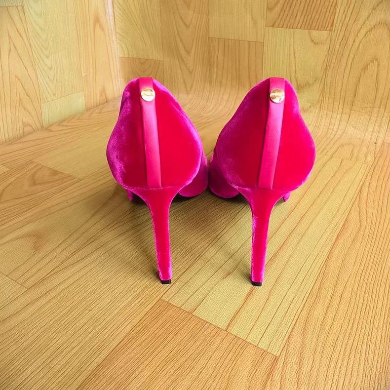 Tom Ford tom ford red velvet high heel shoes Size US 7.5 / EU 40-41 - 4 Thumbnail