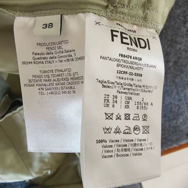 Fendi Fendi Women's Pleated Cargo Pants in Light Green Size US 36 / EU 52 - 6 Thumbnail