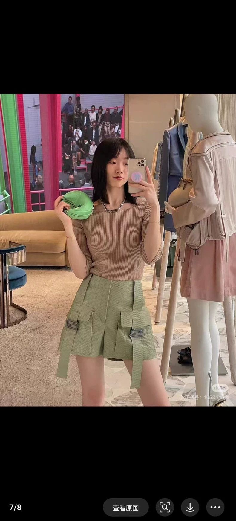 Fendi Fendi Green High-Waisted Leather Casual Shorts Size US 38 / EU 54 - 5 Thumbnail