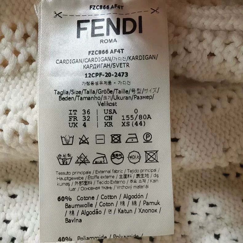 Fendi fendi ivory open knit cardigan sweater Size US S / EU 44-46 / 1 - 4 Thumbnail