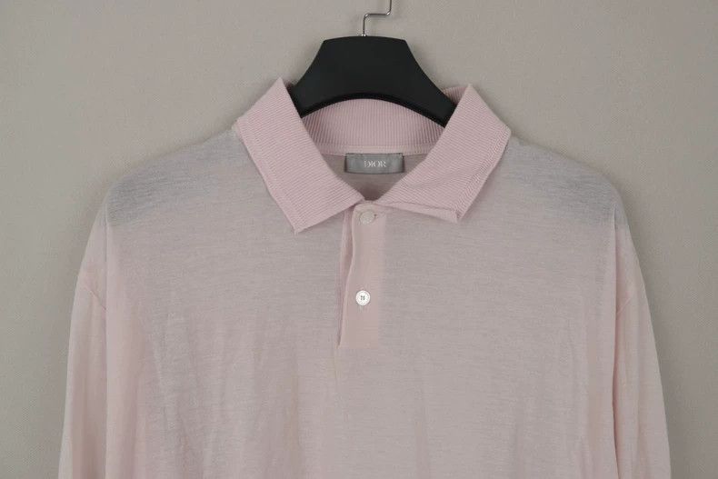 Dior pink long sleeve polo shirt by Dior Size US L / EU 52-54 / 3 - 2 Thumbnail
