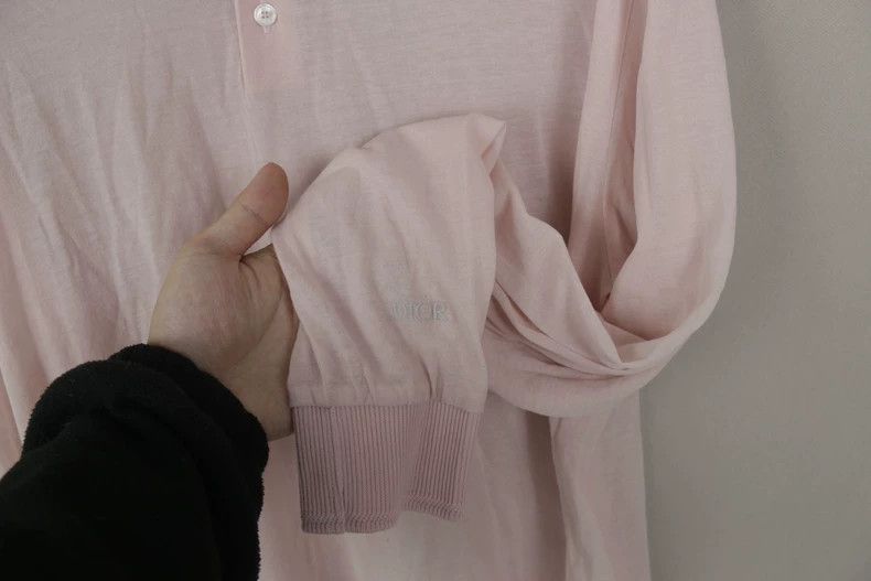 Dior pink long sleeve polo shirt by Dior Size US L / EU 52-54 / 3 - 3 Thumbnail