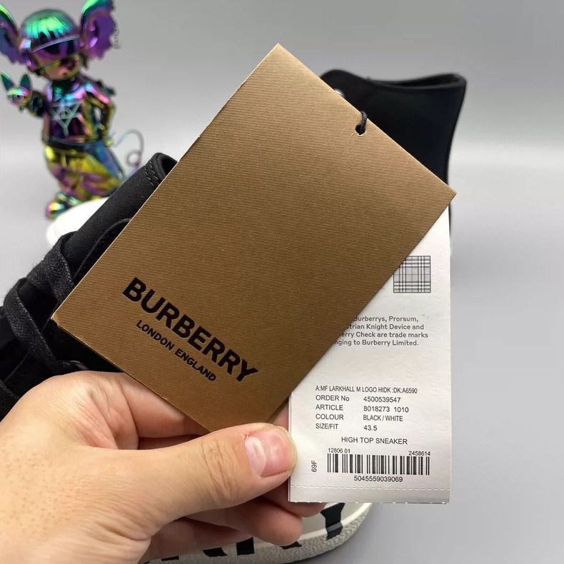 Burberry burberry black logo high-top canvas sneakers Size US 10.5 / EU 43-44 - 4 Thumbnail