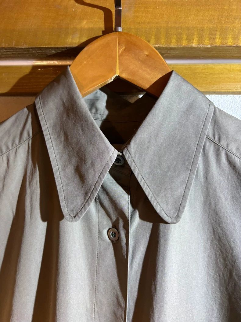 Dries Van Noten light gray drawstring hem button-up shirt Size US XS / EU 42 / 0 - 2 Thumbnail