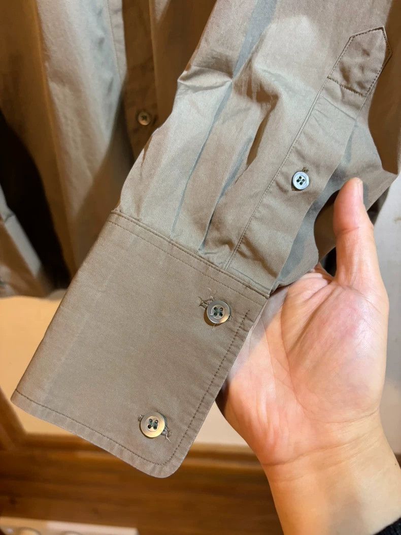 Dries Van Noten light gray drawstring hem button-up shirt Size US XS / EU 42 / 0 - 6 Thumbnail