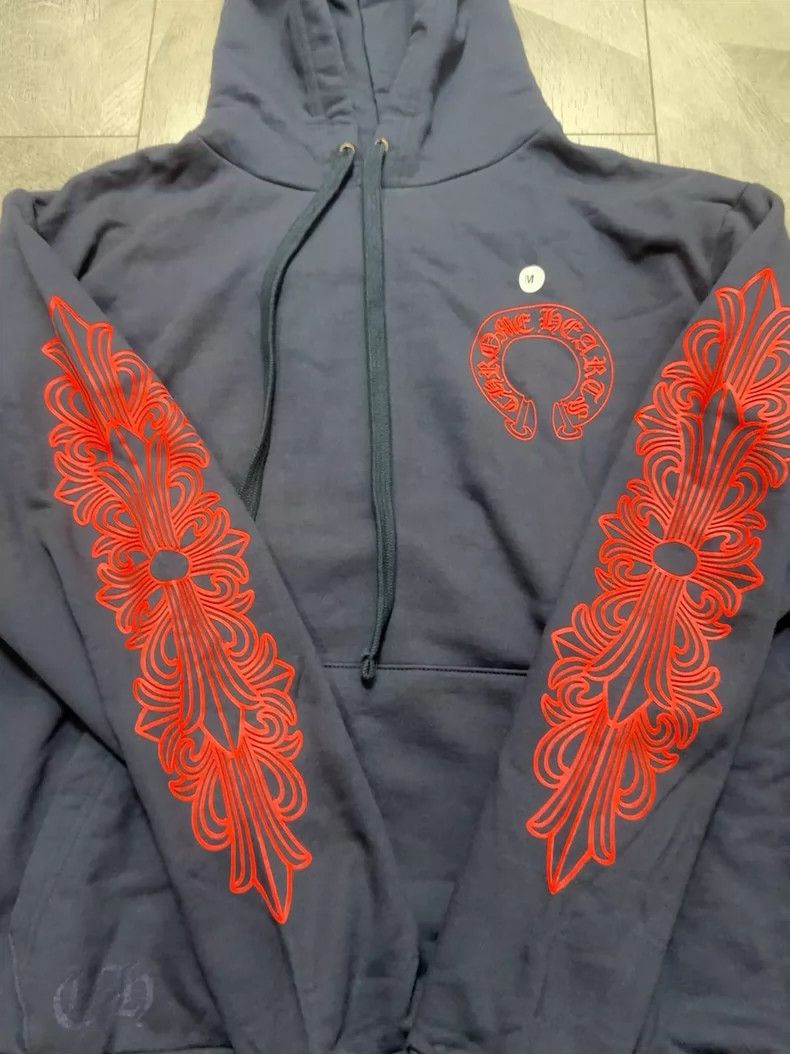 Chrome Hearts chrome hearts navy blue hoodie with logo Size US M / EU 48-50 / 2 - 4 Thumbnail