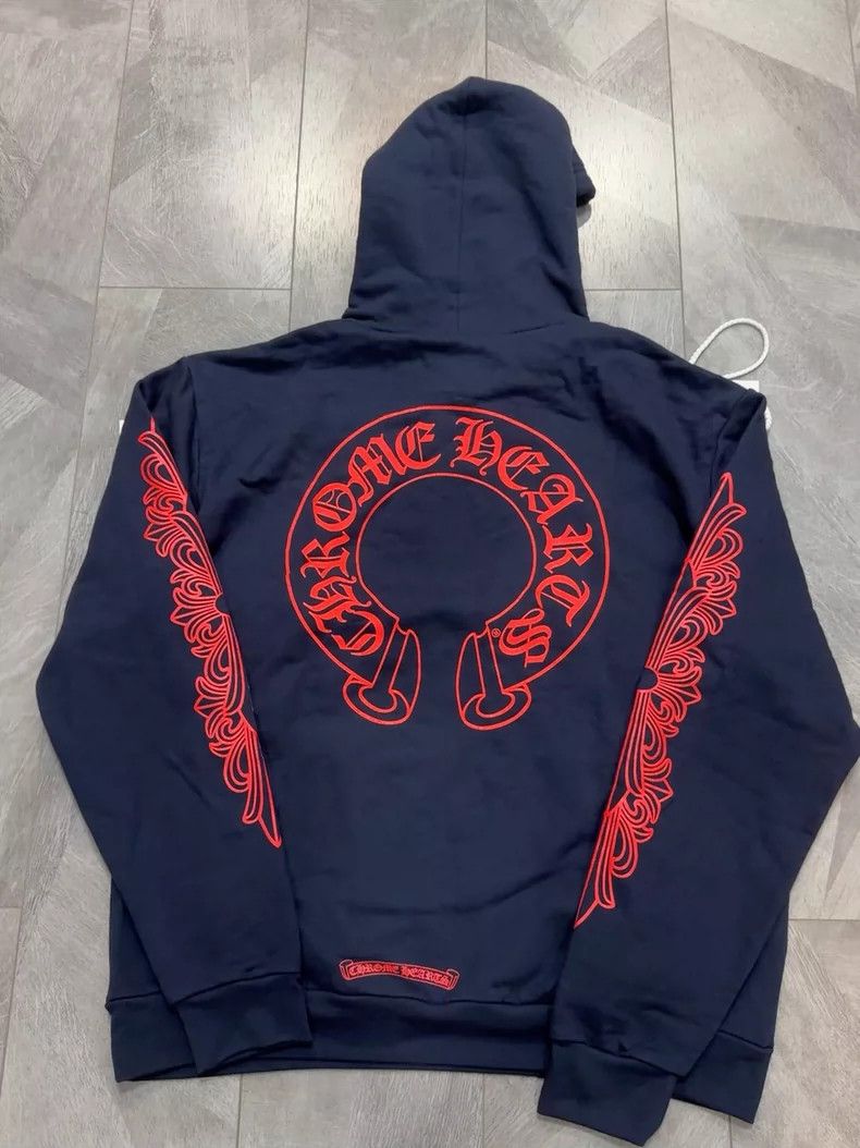 Chrome Hearts chrome hearts navy blue hoodie with logo Size US M / EU 48-50 / 2 - 5 Thumbnail