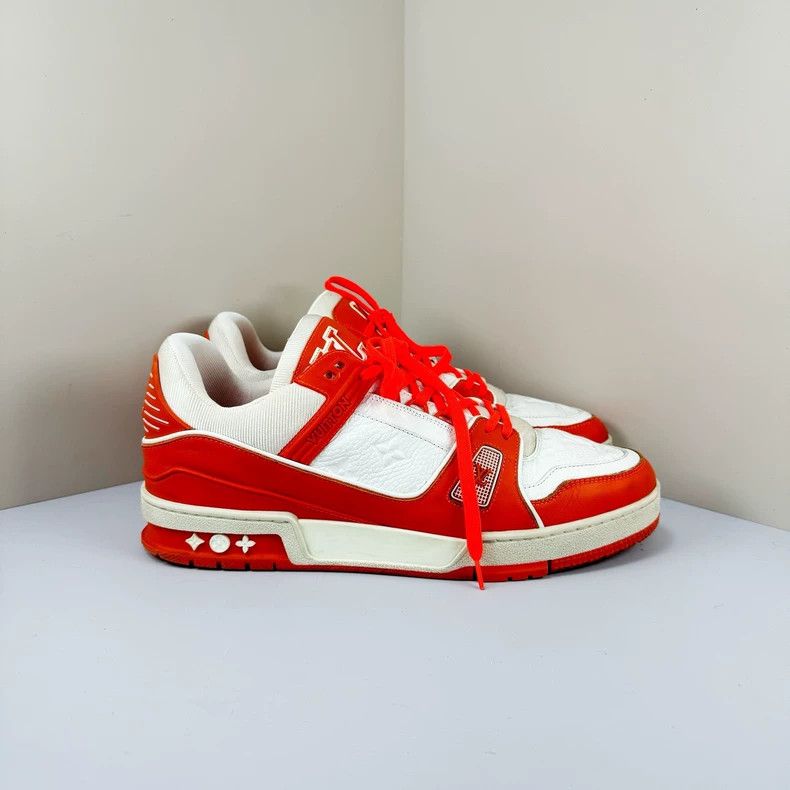 Louis Vuitton louis vuitton red and white trainer sneakers Size US 9 / EU 42 - 4 Thumbnail