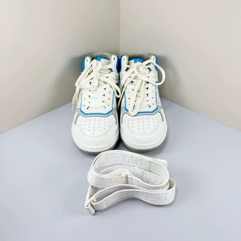 Dior Dior B27 High-Top Sneakers in White and Blue Size US 10 / EU 43 - 2 Thumbnail