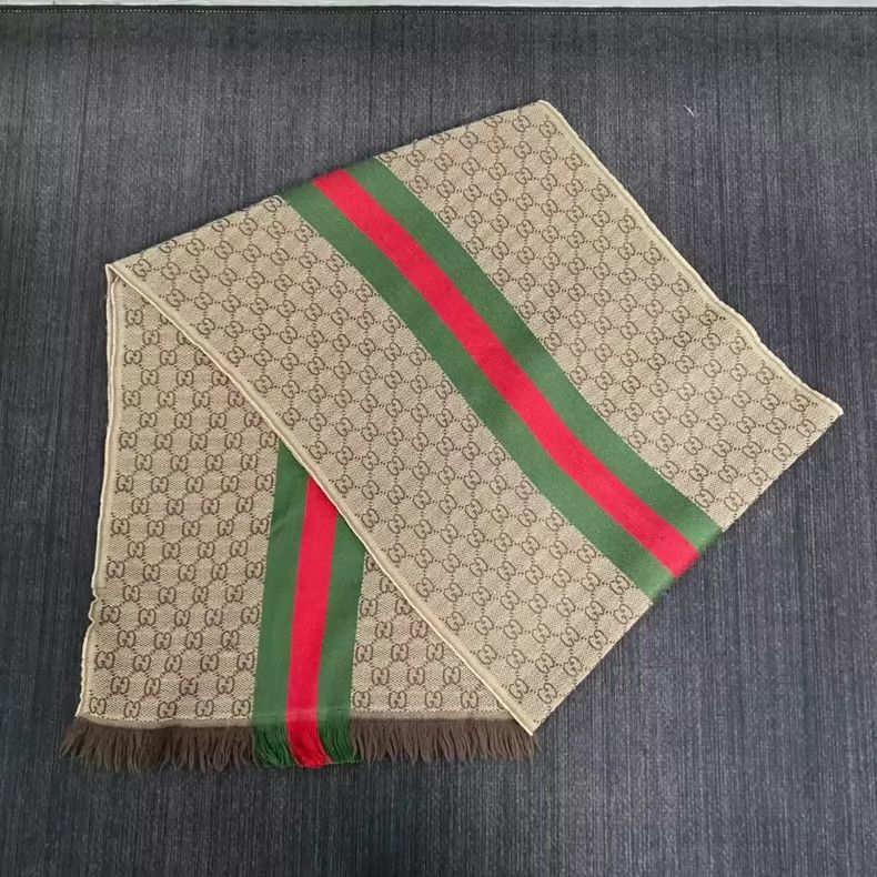 Gucci gucci red green stripe patterned scarf Size ONE SIZE - 2 Thumbnail