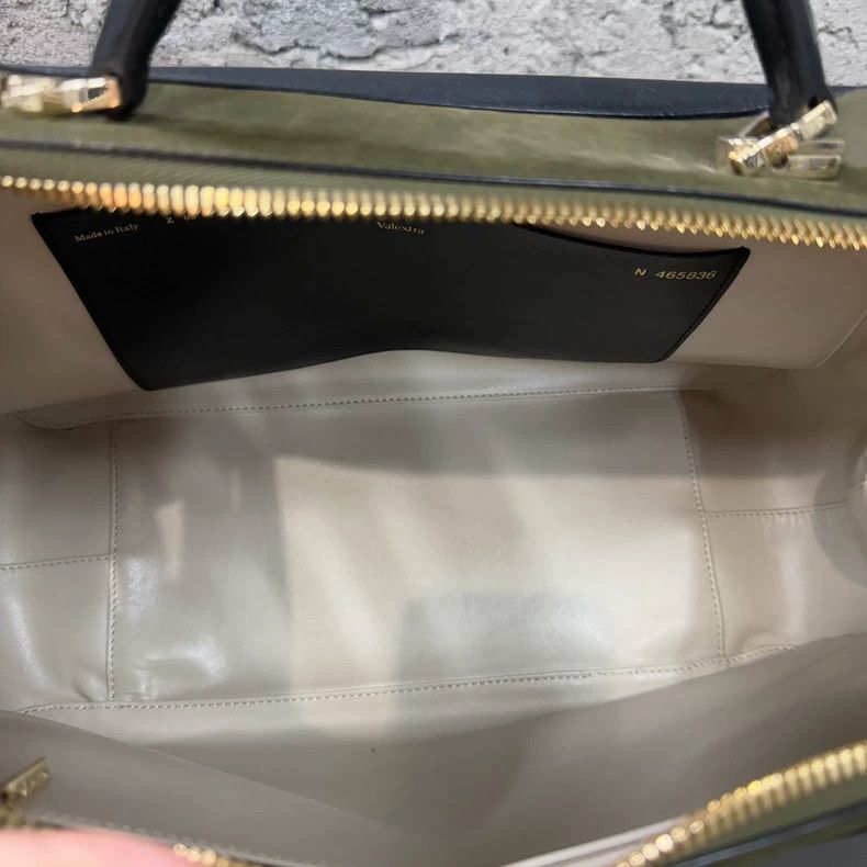Valextra Valextra Serie Handbag in Black and Green Size ONE SIZE - 6 Thumbnail