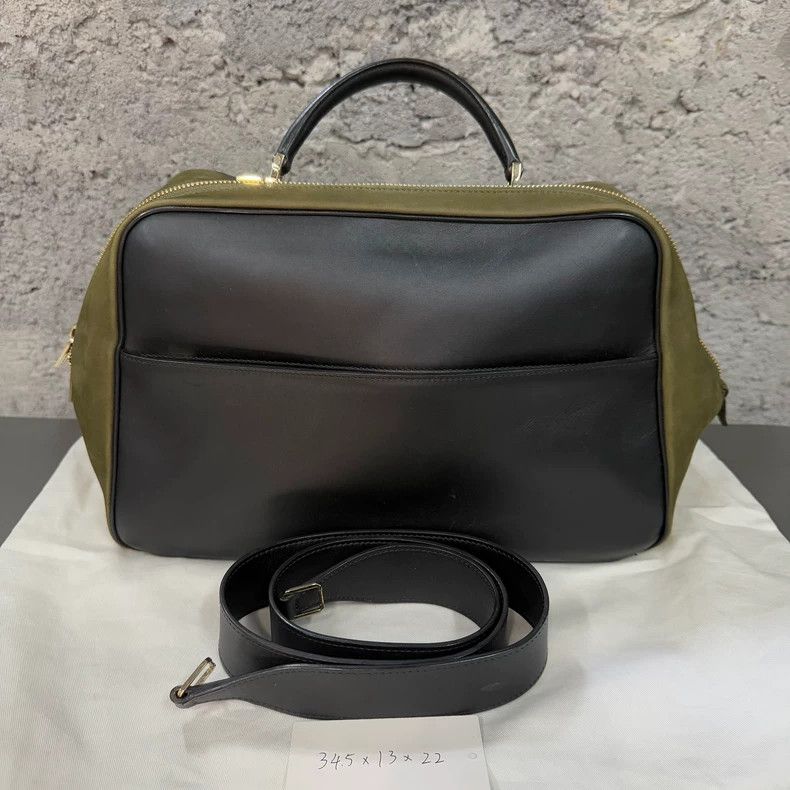 Valextra Valextra Serie Handbag in Black and Green Size ONE SIZE - 8 Thumbnail