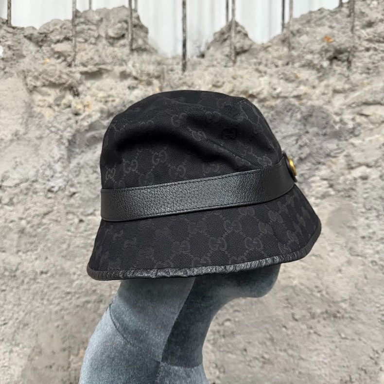 Gucci gucci black bucket hat with gold logo Size ONE SIZE - 3 Thumbnail