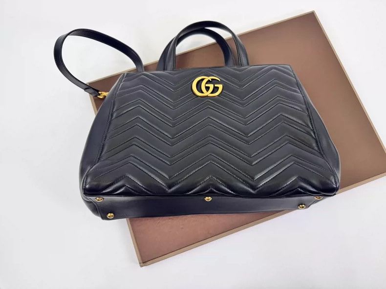 Gucci gucci black leather marmont tote bag Size ONE SIZE - 2 Thumbnail