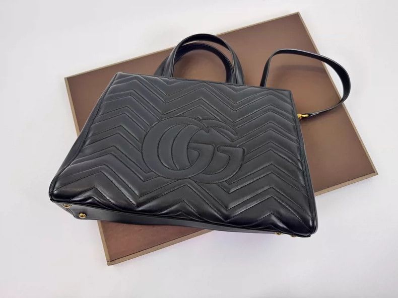 Gucci gucci black leather marmont tote bag Size ONE SIZE - 5 Thumbnail