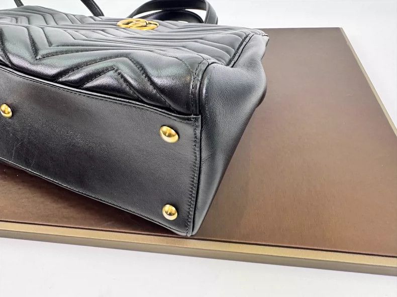 Gucci gucci black leather marmont tote bag Size ONE SIZE - 8 Thumbnail