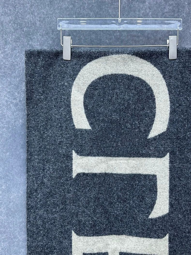 Moncler moncler large logo wool cashmere scarf Size ONE SIZE - 6 Thumbnail