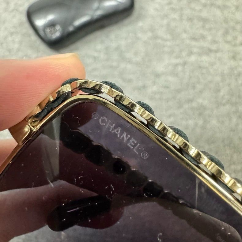 Chanel chanel double c logo leather sunglasses Size ONE SIZE - 7 Thumbnail