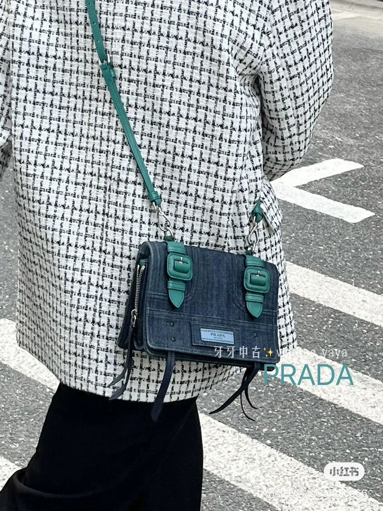 Prada prada denim green crossbody bag small Size ONE SIZE - 6 Thumbnail