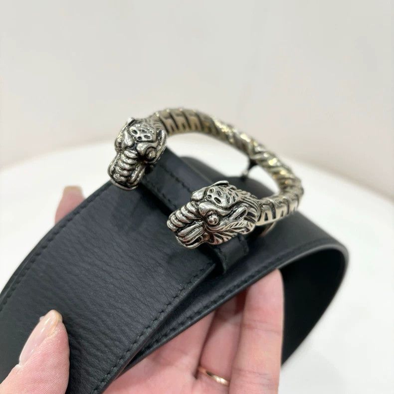 Gucci gucci black silver belt with snake buckle Size ONE SIZE - 2 Thumbnail