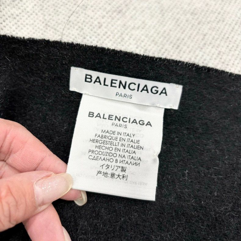 Balenciaga balenciaga black gray cashmere scarf Size ONE SIZE - 3 Thumbnail
