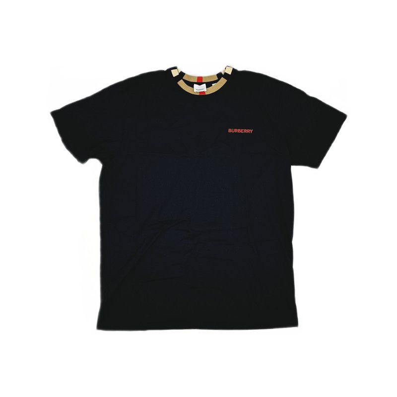 Burberry Burberry Embroidered Logo Black Short Sleeve T-Shirt 0079 Size US L / EU 52-54 / 3 - 4 Thumbnail