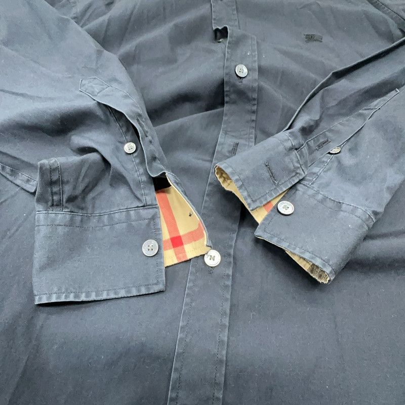 Burberry Burberry Black Long Sleeve Cotton Shirt 0079 Size US M / EU 48-50 / 2 - 10 Thumbnail