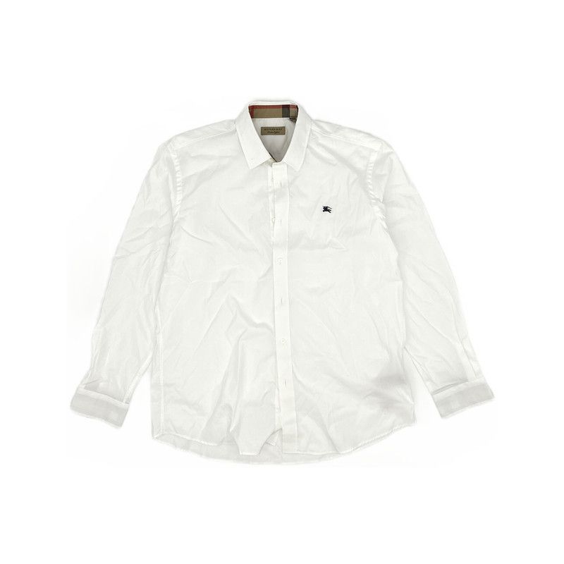 Burberry Burberry White Logo Embroidery Long Sleeve Shirt 0079 Size US XXL / EU 58 / 5 - 3 Thumbnail